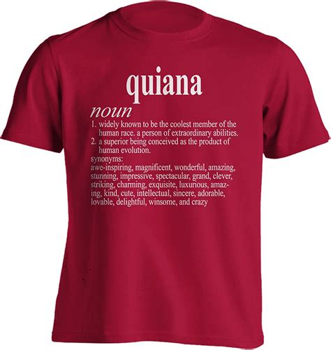 Funny First Name T For Quiana Definition Adult T Shirt 2x Red Clothing Shoes