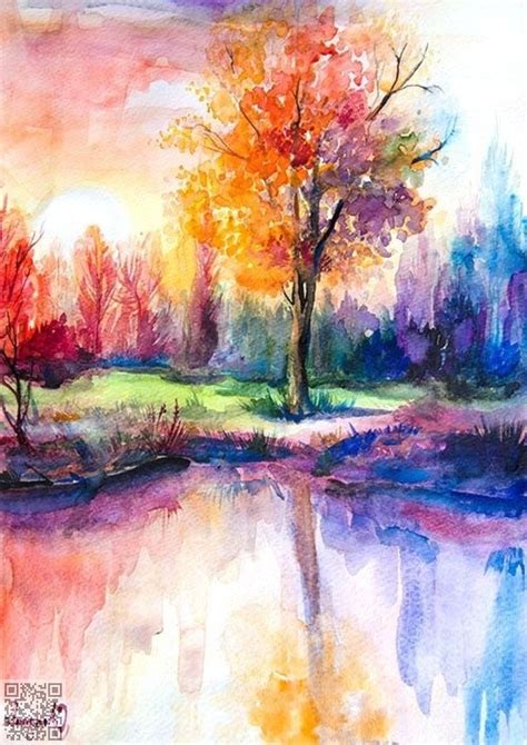 Watercolor Nature Scene At Explore Collection Of