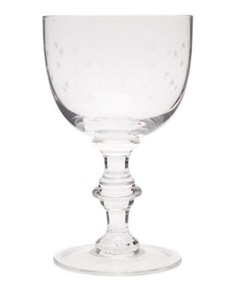 The Vintage List Set Of Six Crystal Wine Goblets With Stars Wine