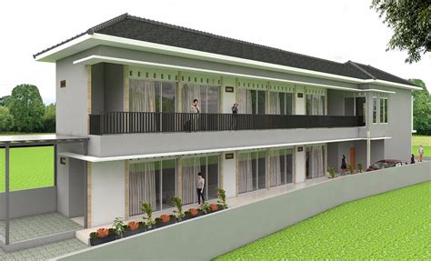 Denah & gambar tampak 3d. Desain Rumah Kost Minimalis 2 Lantai Dan Biaya | Huniankini