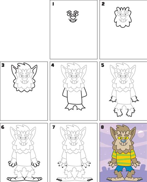 How To Draw A Werewolf Step By Step For Kids