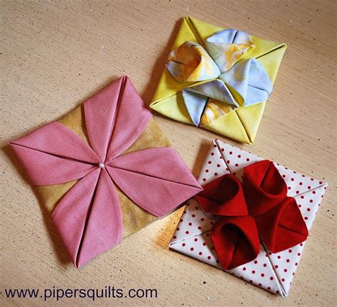 Fabric Origami Fabric Origami Origami Quilt Blocks Origami Quilt