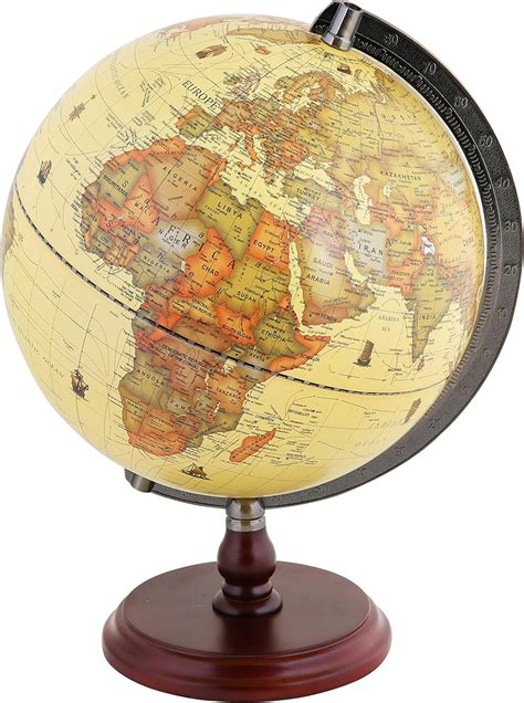 Exerz Antique Globe 10 25 Cm Diameter With A Wood Base Vintage