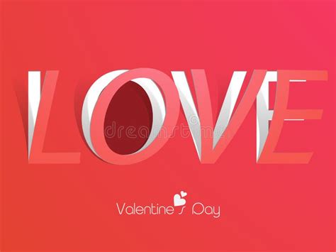 Stylish Love Text For Valentines Day With Hearts Stock Vector