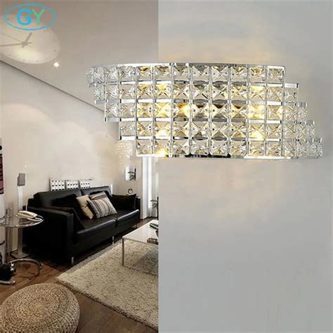 Modern Led Crystal Wall Light 6w Warm White Stainless Steel Clear