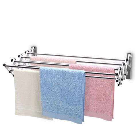 Costway Stainless Wall Mounted Expandable Clothes Drying Towel Rack