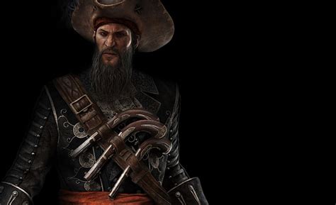 Assassins Creed Iv Black Flag Blackbeard Hombre Con Sombrero De