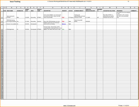 Excel Issue Tracker Template Free Download Printable