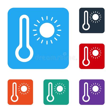 White Meteorology Thermometer Measuring Heat And Cold Icon Isolated On