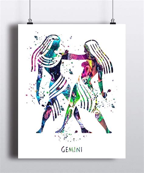 Gemini Astrology Art Print Gemini Sign Gemini Zodiac