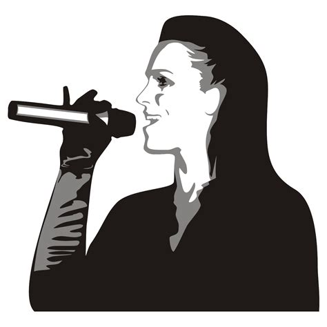 Microphone Black And White Clip Art Singing Png Download 15001500