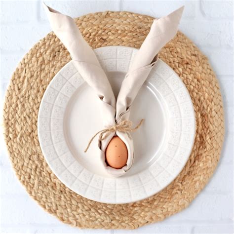 Easter Bunny Napkin Fold With Egg So Easy The Frugal Girls