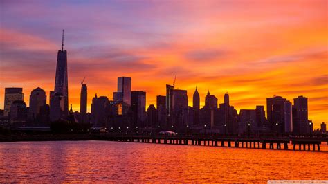 Free Download New York City Skyline At Night 4k Hd Desktop Wallpaper