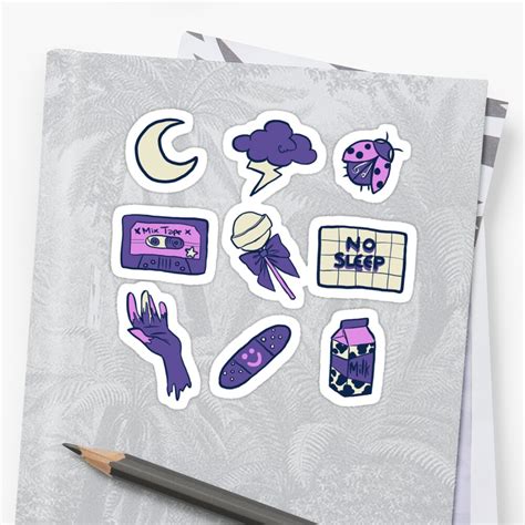 Grunge Aesthetic Purple Sticker By Mshollowfox Redbubble