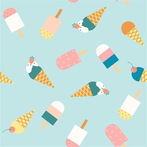 Seamless Pattern With Ice Cream 701140 Vector Art At Vecteezy