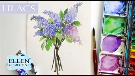 Easy Lilac Painting Watercolor Step By Step Tutorial For Beginners
