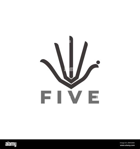 Hand Palm Five Fingers Symbol Logo Vector Stock Vector Image And Art Alamy