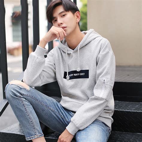 Latest Woolly Autumn New Korean Men Clothes Woolly Hoodie Tide Brand Outerwears Hoodies