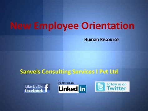 New Employee Orientation For A Company Human Resource Ppt