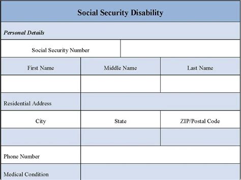 Social Security Disability Application Form Editable Pdf Forms