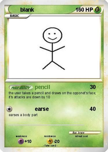 Pokémon Blank 25 25 Pencil My Pokemon Card