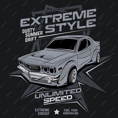 Premium Vector Extreme Style Dusty Summer Drift Car Vector Illustration
