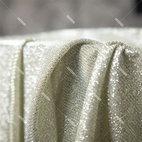 Shiny Cream Lurex Glitter Fabric 2 Way Stretch Textile Oneyard