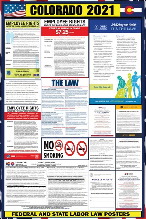 2021 Colorado Labor Law Posters State Federal OSHA LABORLAWHRSIGNS