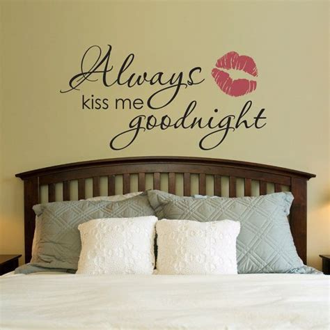 Always Kiss Me Goodnight Wall Decal Bedroom Wall Art Etsy Canada Wall Decals For Bedroom