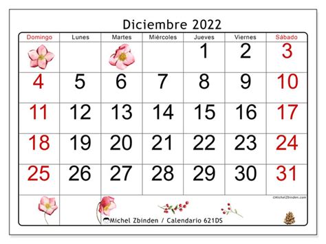 Calendario Diciembre De 2022 Para Imprimir “621ds” Michel Zbinden Ec