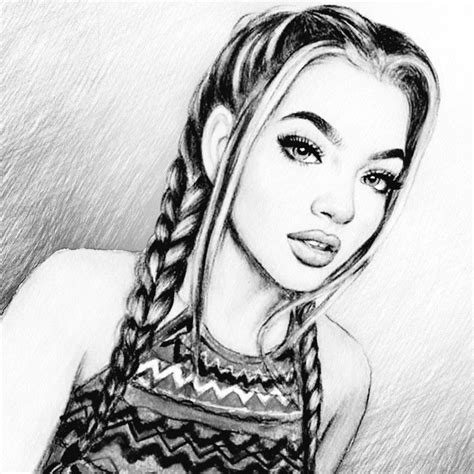 Dessin En Noir Et Blanc De Fille Dessin Fille Swag Ni