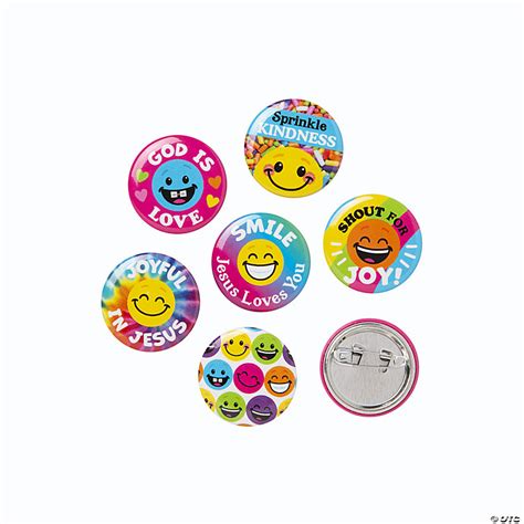Smile Jesus Loves You Mini Button Assortment 48 Pc Oriental Trading