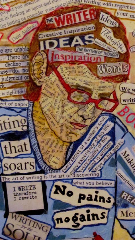 Writer Collage Mixed Media On Wood Panel Original Ready To Etsy