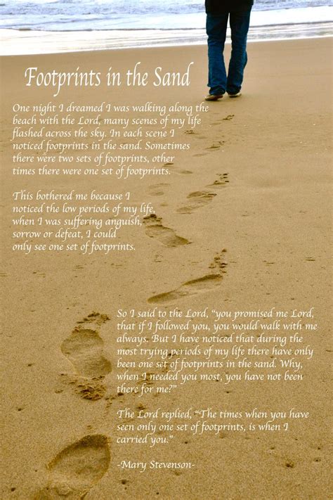 Printable Footprints In The Sand Poem Text Web Check Out Our Footprints