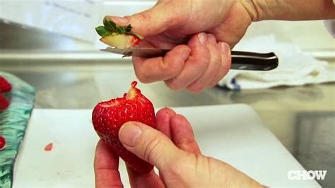 How To Hull Strawberries Chow Tip Youtube