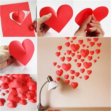 How To Diy Creative Paper Hearts Wall Decor