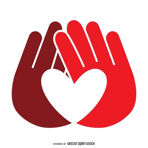 Logo Template Design Featuring Two Hands That Together Make A Heart