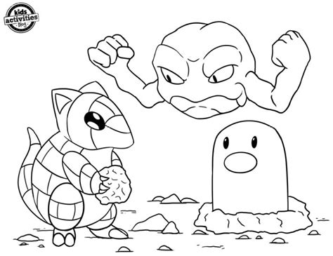 Geodude Coloring Page Coloring Pages