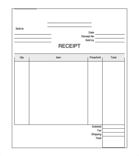 10 Simple Receipt Templates Free Samples Examples And Format Sample