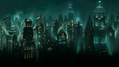 Wallpaper Video Games Cityscape Night Skyline Underwater