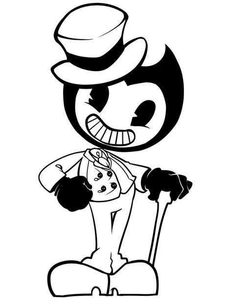 Bendy And Freddy Coloring Page Bendy Gentlemen Coloring Page