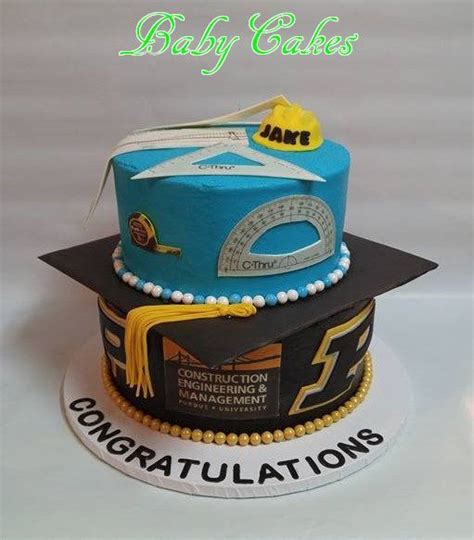 Purdue Themed And Construction Engineer Themed Graduation Cake