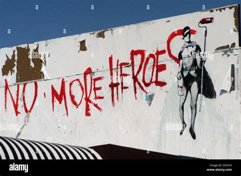 Banksy Graffiti On Melrose Los Angeles Stock Photo Alamy