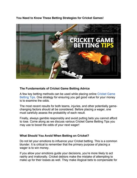 You Need To Know These Betting Strategies For Cricket Games By Best