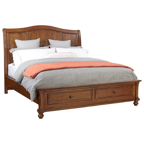 Aspenhome Oxford Pkg403042 Transitional Queen Sleigh Storage Bed With