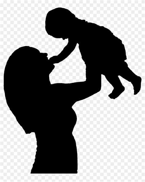 Mother Child Silhouette Clip Art Mother Holding Baby Silhouette Png