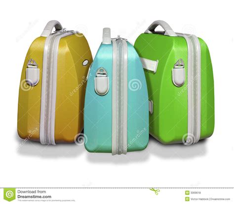 Three Colored Suitcases Stock Photo Image Of Luggage 3069618