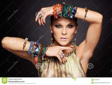 Beautiful Woman In Bracelets Stock Image Image Of Beauty Fresh