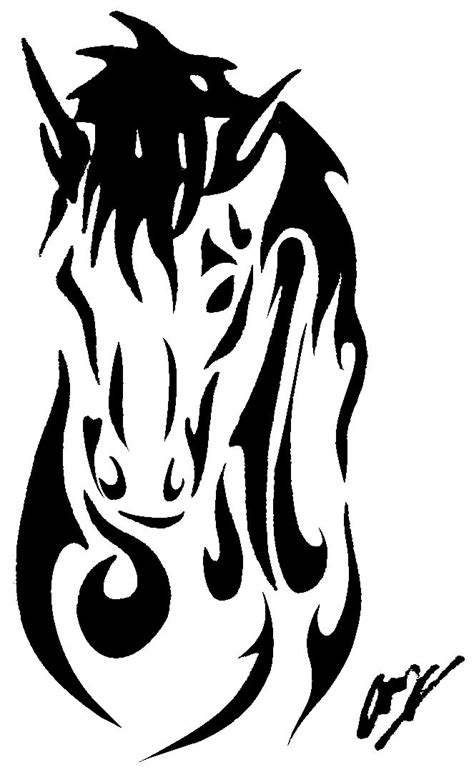 Tribal Horse Head Tattoo Designs