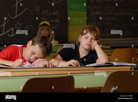 Pupil Tired Children School Sleep Learning Study Classroom